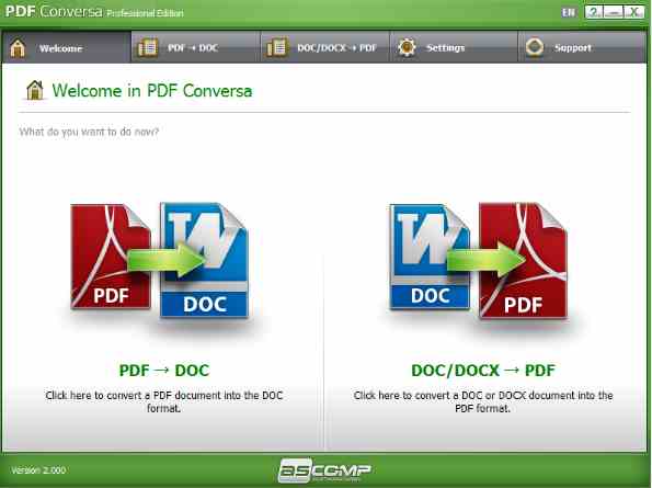 ASCOMP PDF Conversa Pro v3.011(PDF转word)便携版-wsload